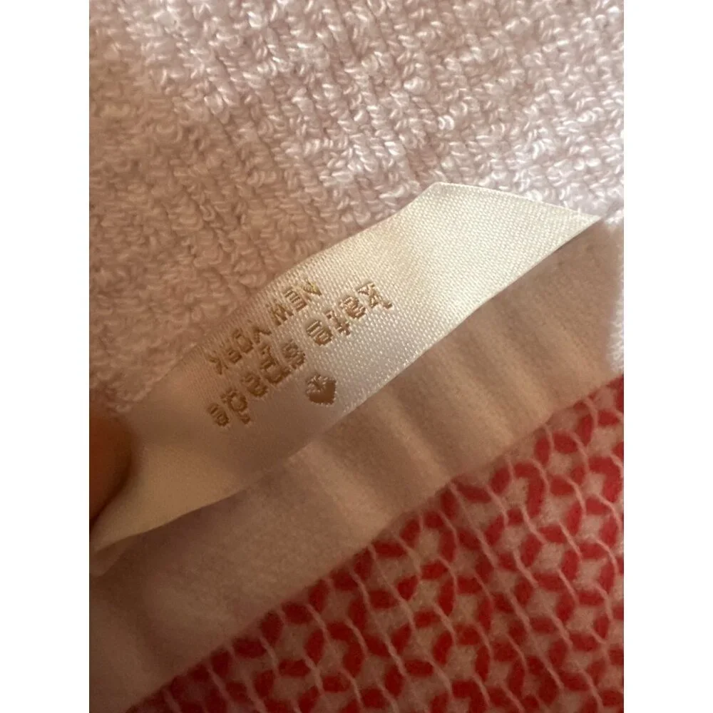 Kate Spade New York Striped & Patterned Hand Towels Set‎ Of 2 Cotton Pink & Red